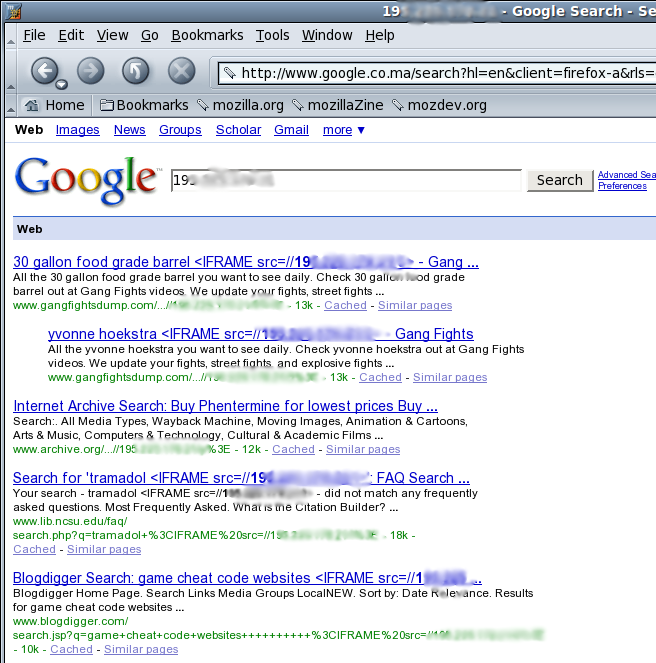 Recherche Google pour CSRF