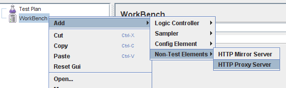 Ajout de Non-Test Elements > HTTP Proxy Server Ajout de Non-Test Elements > HTTP Proxy Server