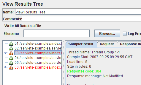 détail de l'erreur en utilisant l'item View Results Tree détail de l'erreur en utilisant l'item View Results Tree