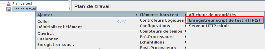 Ajout de Non-Test Elements > Enregistreur script de test HTTP(S)