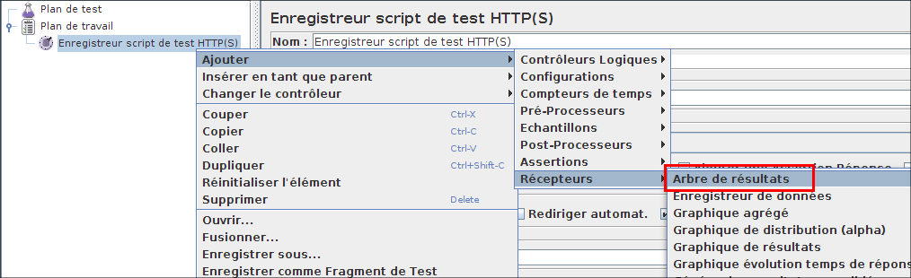 Ajout de Non-Test Elements > Enregistreur script de test HTTP(S)
