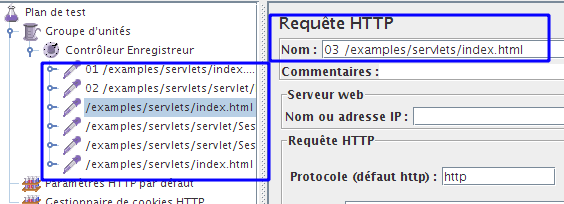 Ajout des ID item HTTP Request