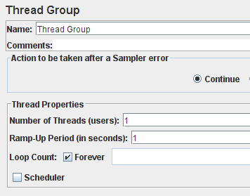 Configuration du Thread Group