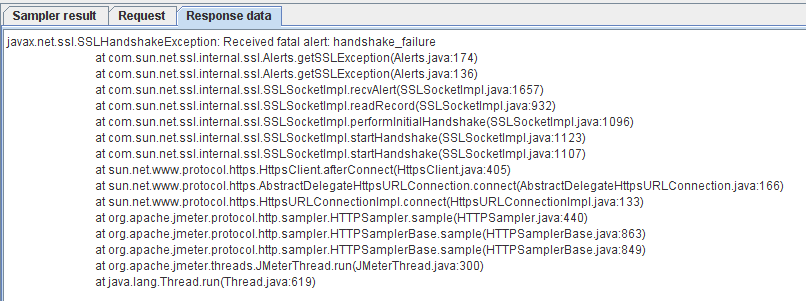 javax.net.ssl.SSLHandshakeException: Received fatel alert: handshake_failure